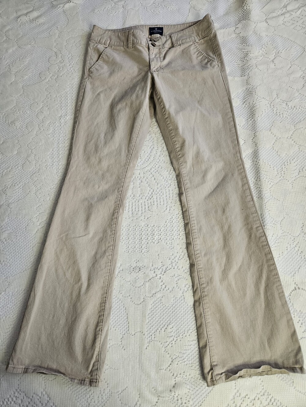 American Eagle Outfitters Artist Stretch Tan Flare Pants 6 Long